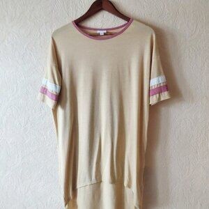 Irma tunic top yellow ringer short sleeve modest